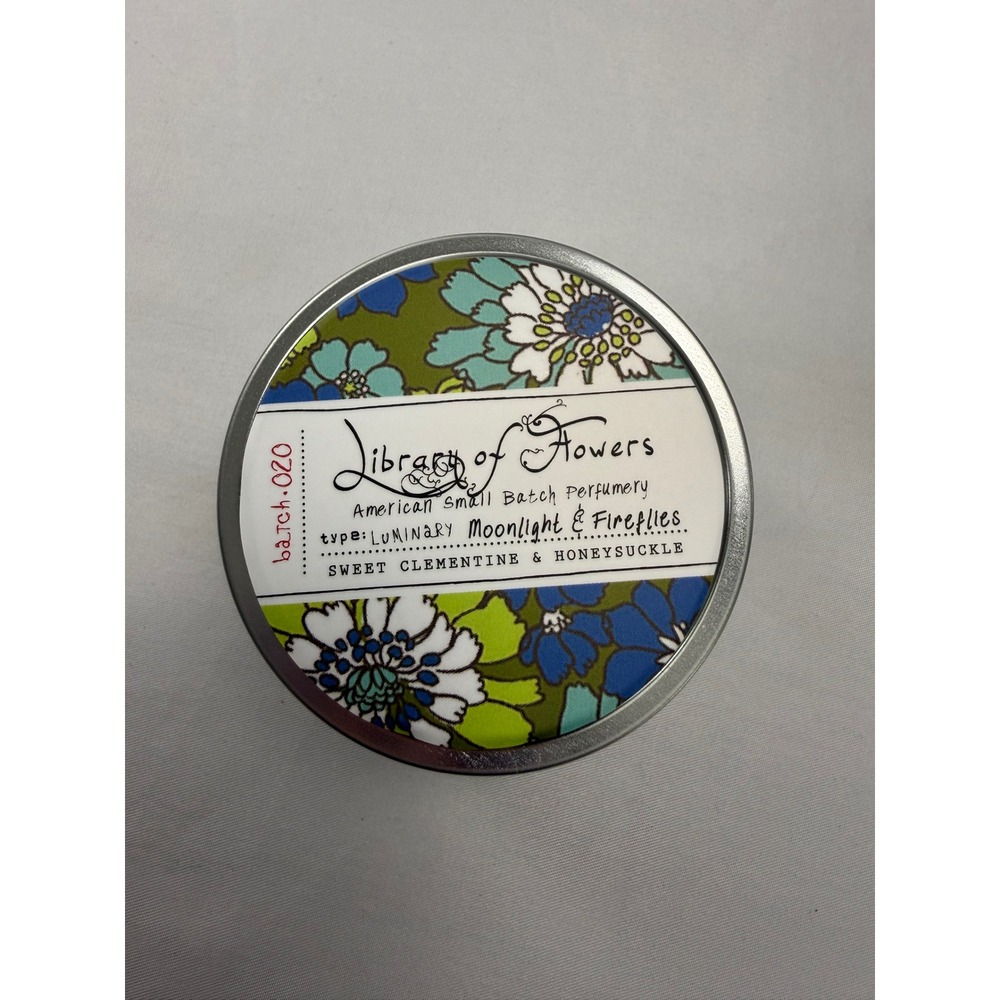 Library of Flowers Moonlight & Fireflies 4oz Soy Candle Clementine Honeysuckle
